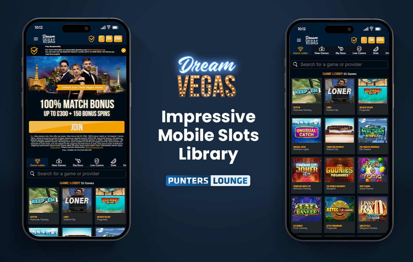 DreamVegas Mobile Slot Sites Desktop Image