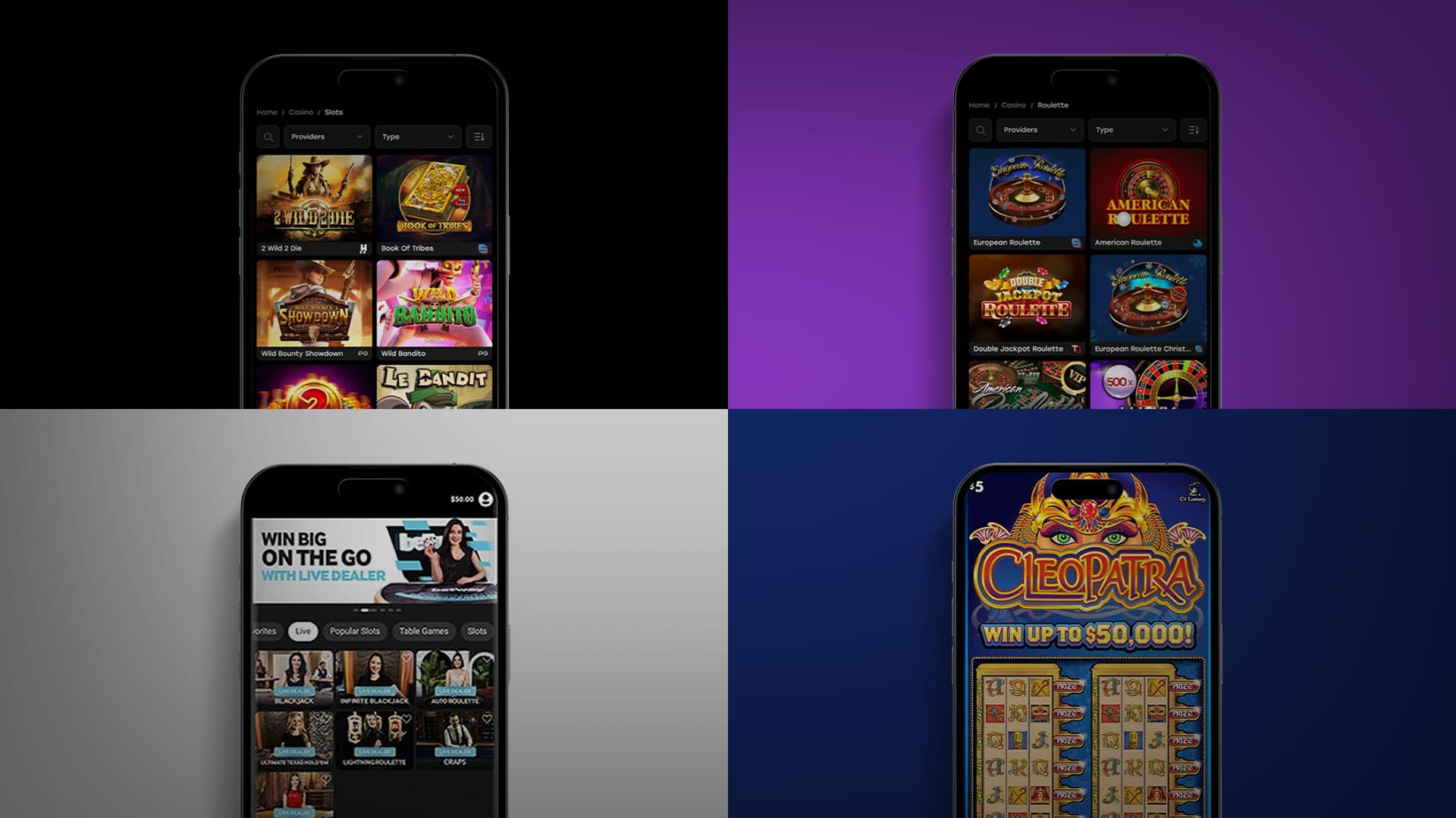 Grid image of the best mobile casinos games